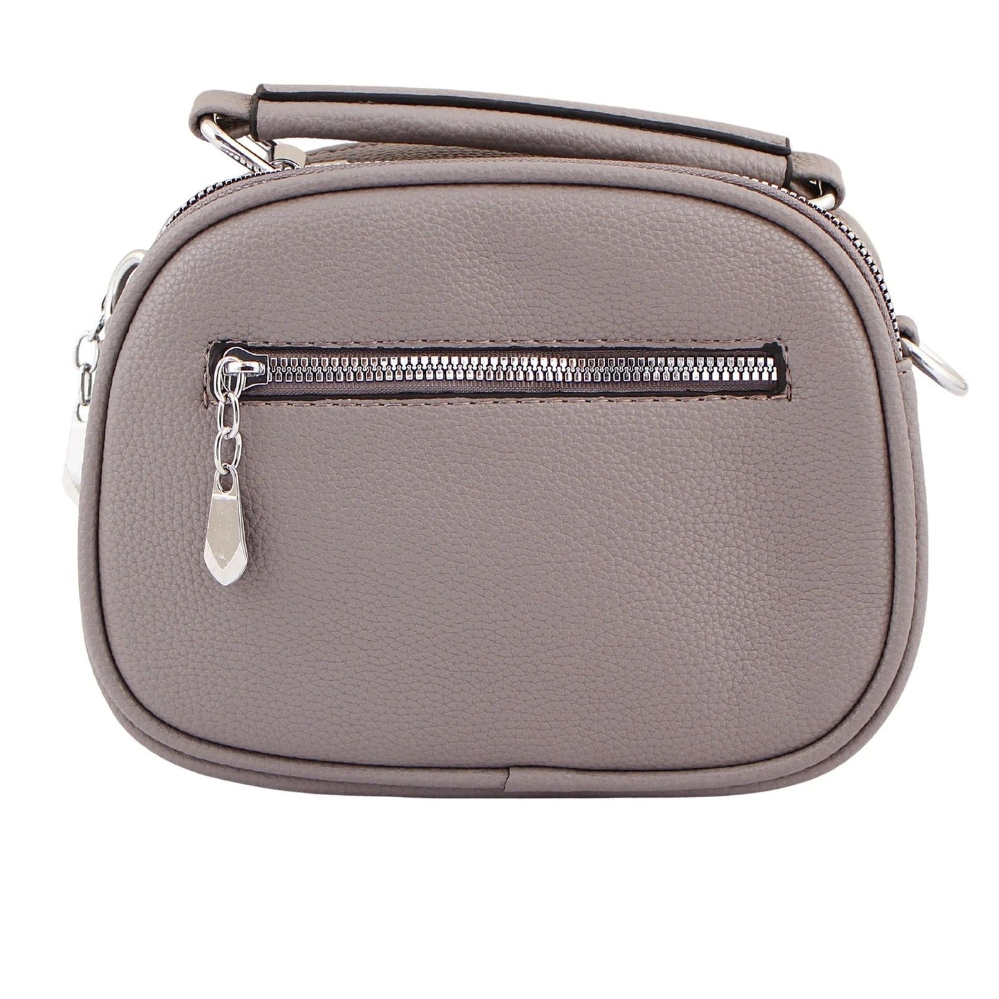 Elegant Grey Faux Leather Handbag for Women