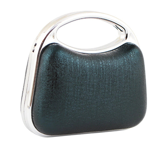 Elegant Black Metallic Clutch Bag for Women