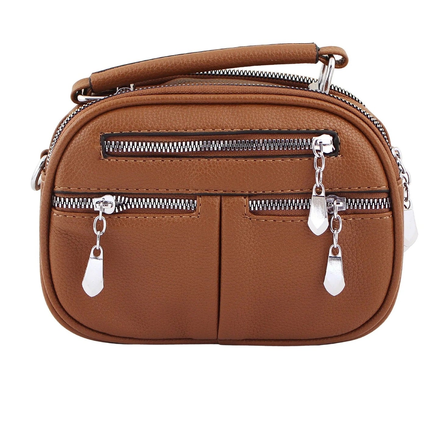 Elegant Tan Brown Faux Leather Handbag for Women