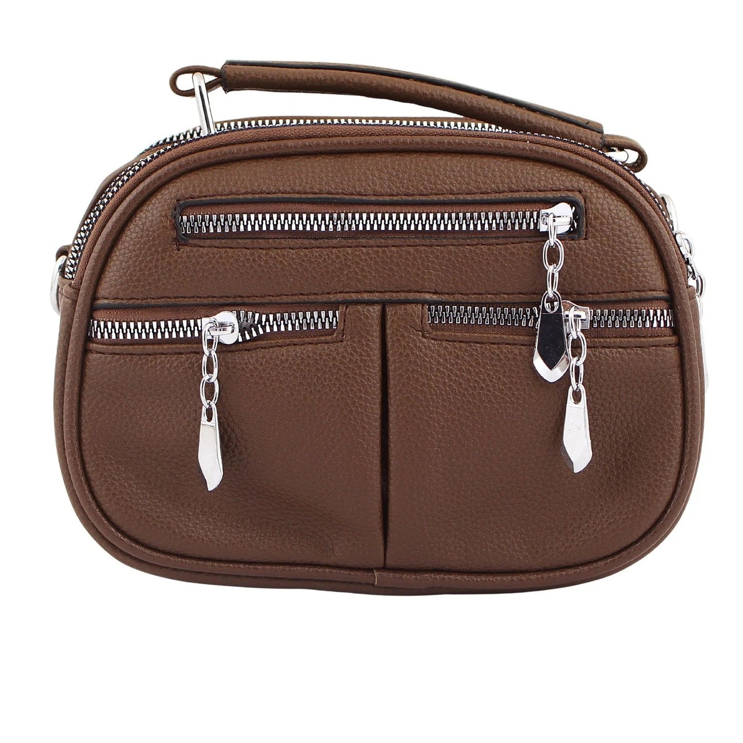 Dark Brown Faux Leather Handbag for Women