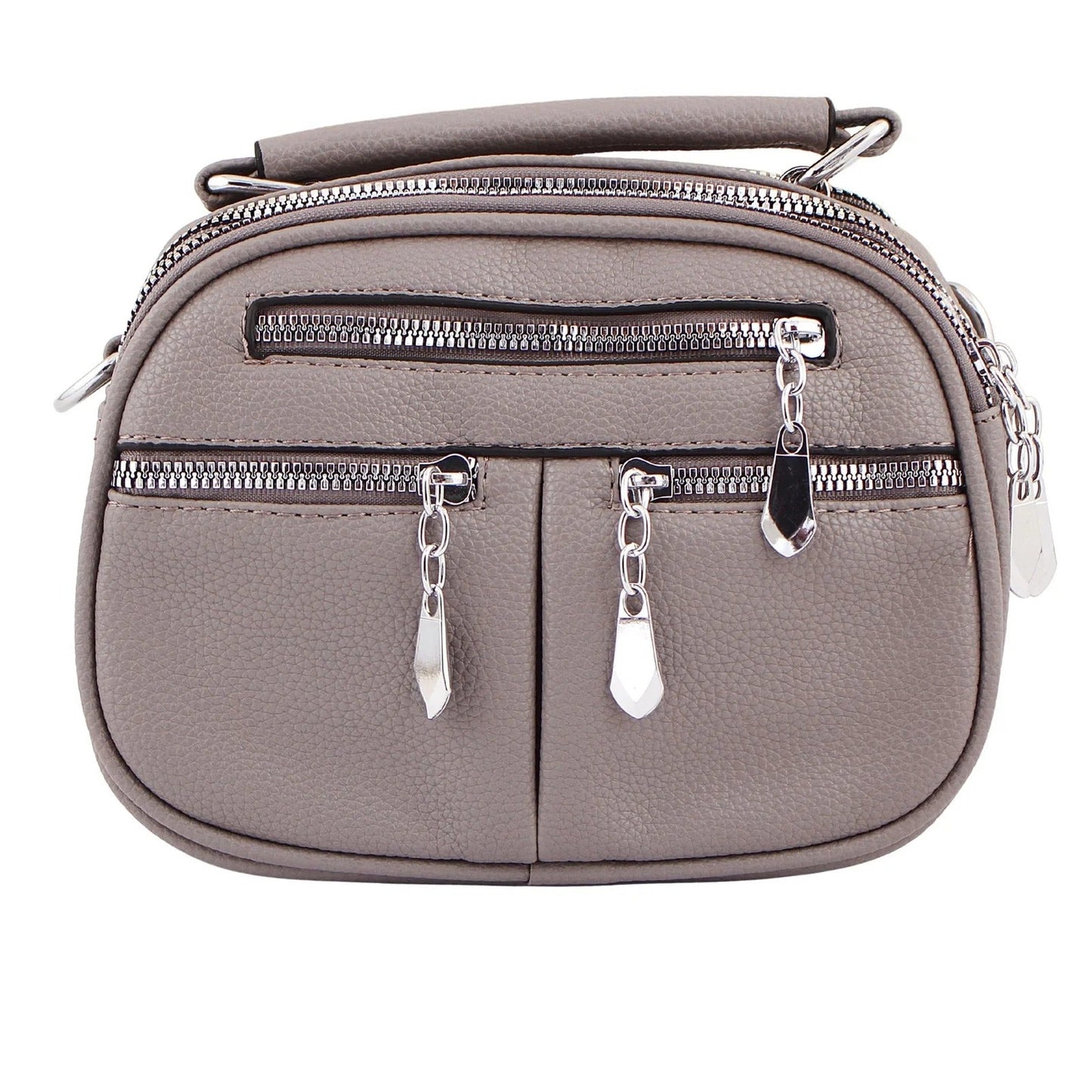 Elegant Grey Faux Leather Handbag for Women