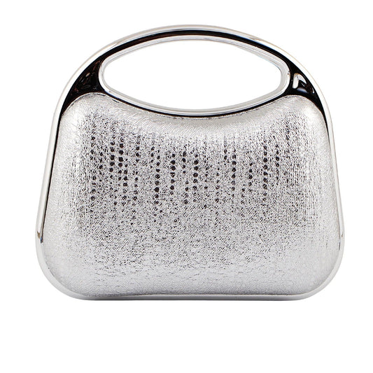 Elegant Silver Metallic Clutch Bag for Women