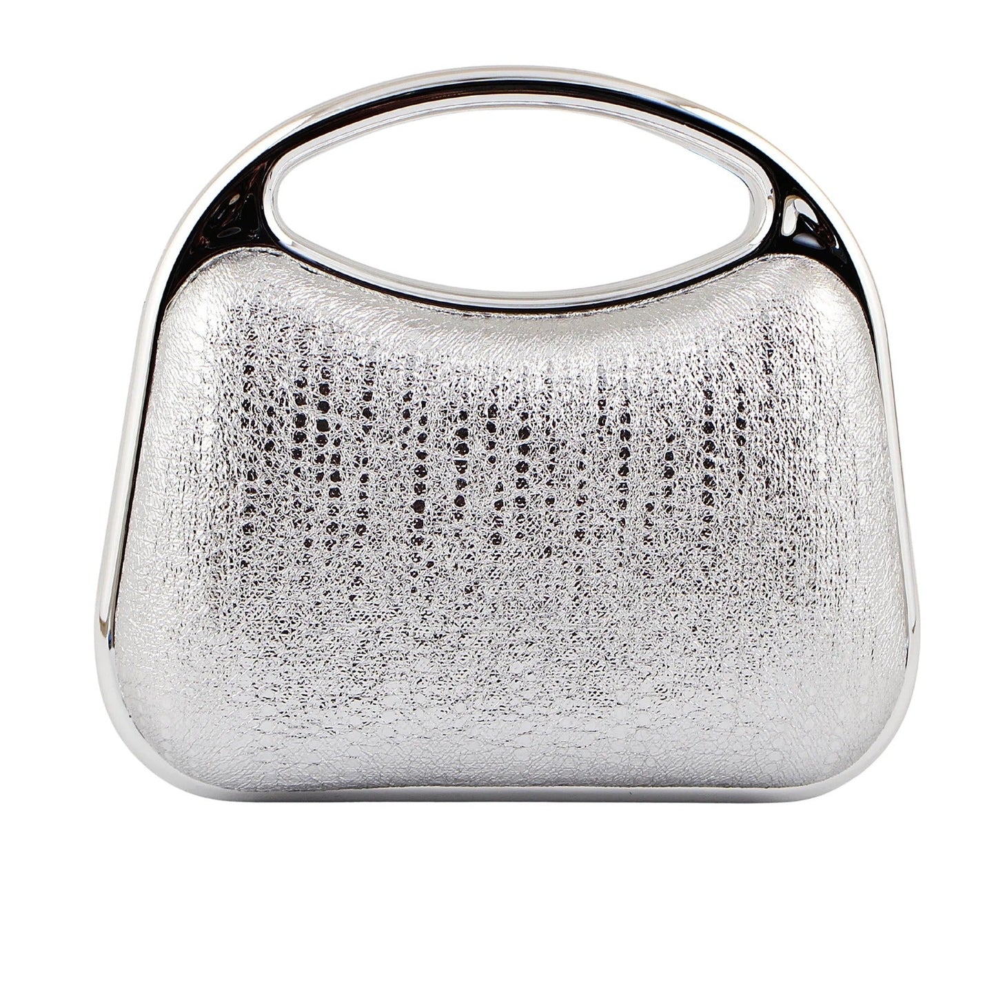 Elegant Silver Metallic Clutch Bag for Women