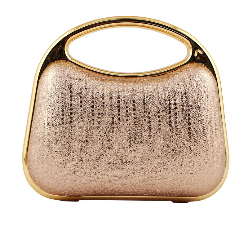 Elegant Rose Gold Metallic Clutch Bag