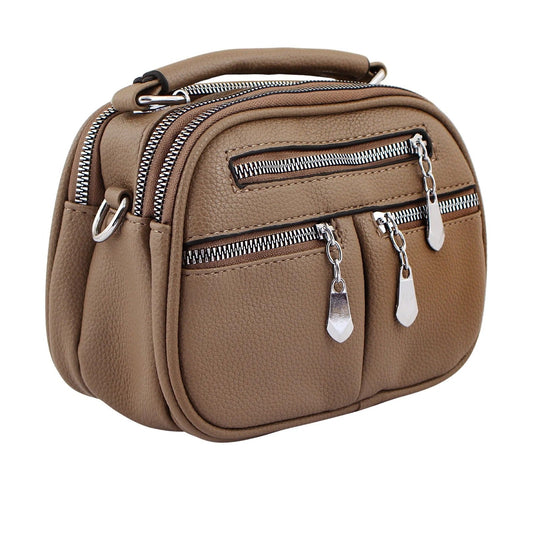 Elegant Brown Faux Leather Handbag for Women